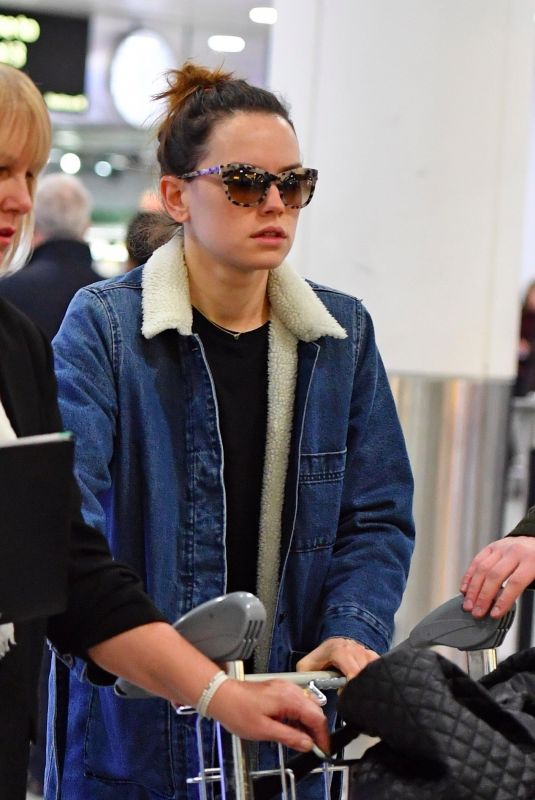 DAISY RIDLEY at Heathrow Airport in London 12/11/2017