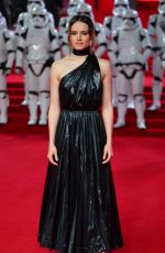 DAISY RIDLEY at Star Wars: The Last Jedi Premiere in London 12/12/2017