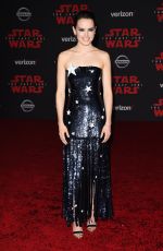 DAISY RIDLEY at Star Wars: The Last Jedi Premiere in Los Angeles 12/09/2017
