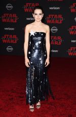 DAISY RIDLEY at Star Wars: The Last Jedi Premiere in Los Angeles 12/09/2017