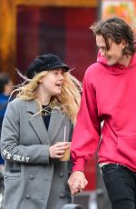 DAKOTA FANNING and Henary Frye Out in New York 12/19/2017