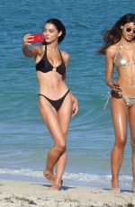 DANIELLE HERRINGTON and RAVEN LYN in Bikinis at a Beach in Miami 12/09/2017