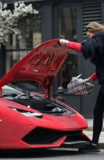 DARIA RADIONOVA in Swarovski Chrystal Covered Lamborghini Out in London 12/24/2017