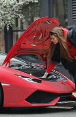 DARIA RADIONOVA in Swarovski Chrystal Covered Lamborghini Out in London 12/24/2017