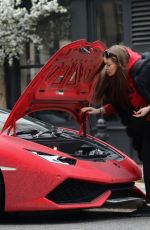 DARIA RADIONOVA in Swarovski Chrystal Covered Lamborghini Out in London 12/24/2017