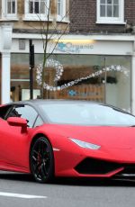 DARIA RADIONOVA in Swarovski Chrystal Covered Lamborghini Out in London 12/24/2017