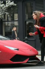 DARIA RADIONOVA in Swarovski Chrystal Covered Lamborghini Out in London 12/24/2017