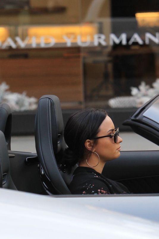 DEMI LOVATO Driving Out in Her Mercedes Coupe Out in Beverly Hills 12/24/2017