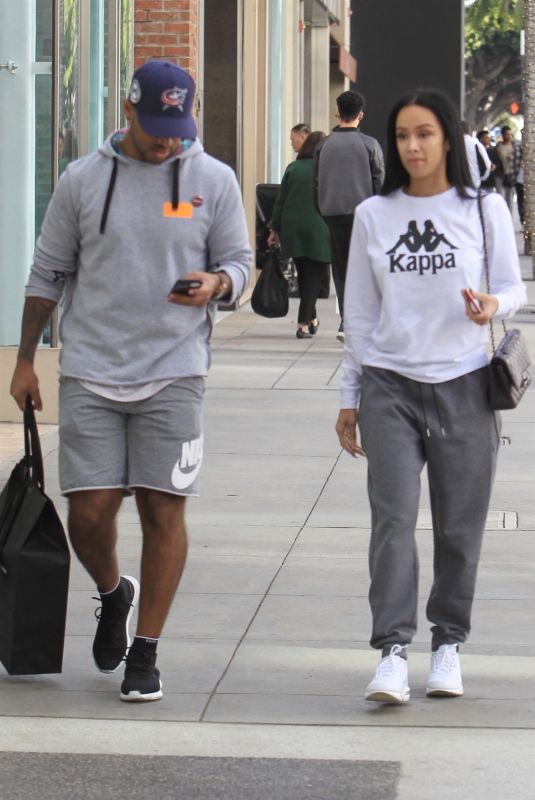 DRAYA MICHELE and Orlando Scandrick Out Shopping in Beverly Hills 12/19/2017