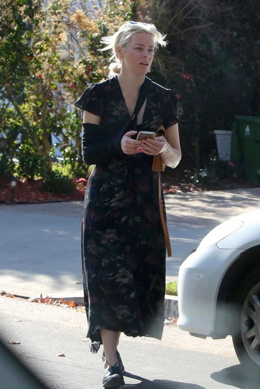 ELIZABETH BANKS in An Arm Sling Out in Los Angeles 12/03/2017
