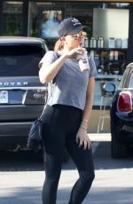 ELIZABETH OLSEN Picks up a Smoothie Out in Los Angeles 12/12/2017