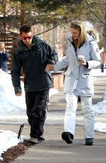 ELLE EVANS and Matthew Bellamy Out for Coffee in Aspen 12/27/2017