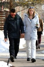 ELLE EVANS and Matthew Bellamy Out for Coffee in Aspen 12/27/2017