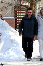 ELLE EVANS and Matthew Bellamy Out for Coffee in Aspen 12/27/2017