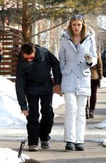 ELLE EVANS and Matthew Bellamy Out for Coffee in Aspen 12/27/2017