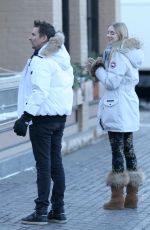 ELLE EVANS and Matthew Bellamy Out in Aspen 12/29/2017