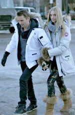 ELLE EVANS and Matthew Bellamy Out in Aspen 12/29/2017