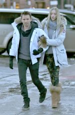 ELLE EVANS and Matthew Bellamy Out in Aspen 12/29/2017