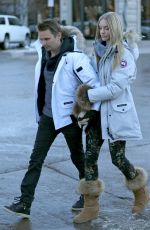 ELLE EVANS and Matthew Bellamy Out in Aspen 12/29/2017