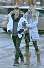 ELLE EVANS and Matthew Bellamy Out in Aspen 12/29/2017