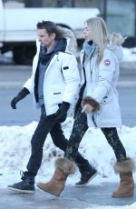ELLE EVANS and Matthew Bellamy Out in Aspen 12/29/2017