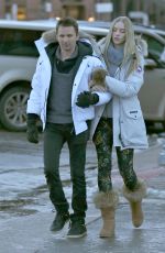 ELLE EVANS and Matthew Bellamy Out in Aspen 12/29/2017