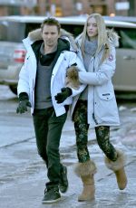 ELLE EVANS and Matthew Bellamy Out in Aspen 12/29/2017