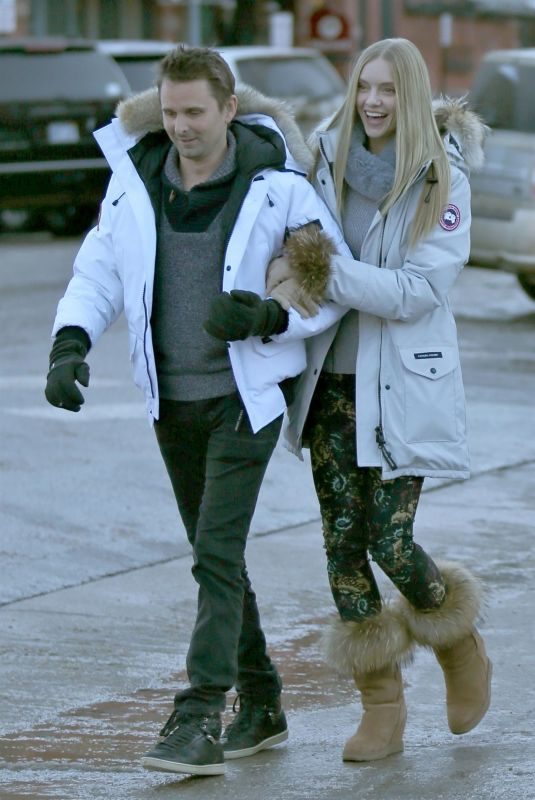 ELLE EVANS and Matthew Bellamy Out in Aspen 12/29/2017