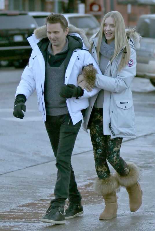 ELLE EVANS and Matthew Bellamy Out in Aspen 12/29/2017