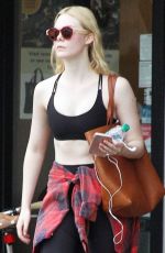 ELLE FANNING at a Gym in Los Angeles 12/20/2017