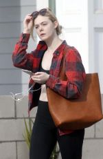 ELLE FANNING at a Gym in Los Angeles 12/20/2017