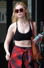 ELLE FANNING at a Gym in Los Angeles 12/20/2017
