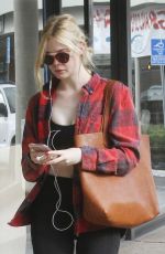 ELLE FANNING at a Gym in Los Angeles 12/20/2017