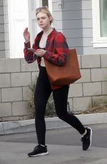 ELLE FANNING at a Gym in Los Angeles 12/20/2017