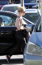 ELLE FANNING at a Gym in Los Angeles 12/27/2017