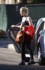 ELLE FANNING in Tights Leaves a Gym in Beverly Hills 12/02/2017