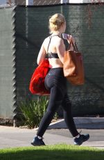 ELLE FANNING in Tights Leaves a Gym in Beverly Hills 12/02/2017