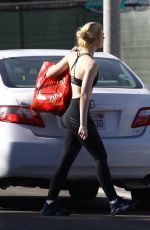 ELLE FANNING in Tights Leaves a Gym in Beverly Hills 12/02/2017