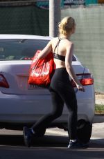 ELLE FANNING in Tights Leaves a Gym in Beverly Hills 12/02/2017