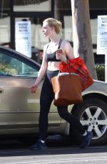 ELLE FANNING in Tights Leaves a Gym in Beverly Hills 12/02/2017