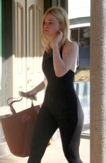 ELLE FANNING in Tights Leaves a Gym in Studio City 12/01/2017