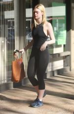 ELLE FANNING in Tights Leaves a Gym in Studio City 12/01/2017