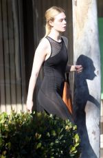 ELLE FANNING in Tights Leaves a Gym in Studio City 12/01/2017