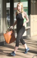 ELLE FANNING in Tights Leaves a Gym in Studio City 12/01/2017