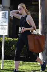 ELLE FANNING in Tights Leaves a Gym in Studio City 12/01/2017