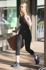 ELLE FANNING in Tights Leaves a Gym in Studio City 12/01/2017