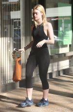 ELLE FANNING in Tights Leaves a Gym in Studio City 12/01/2017