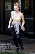 ELLE FANNING Leaves a Gym in Los Angeles 12/15/2017