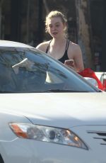 ELLE FANNING Leaves a Gym in West Hollywood 12/08/2017