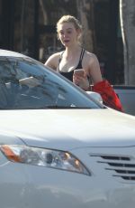 ELLE FANNING Leaves a Gym in West Hollywood 12/08/2017